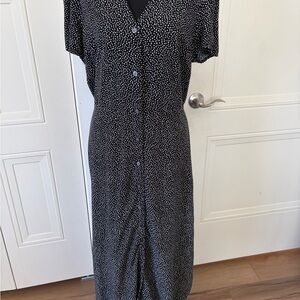 GAP Black and White Polka Dot button up dress.